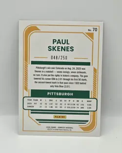 Paul Skenes 2026 Panini Donruss #70 Red Foil /250 Pittsburgh Pirates SP - Image 2