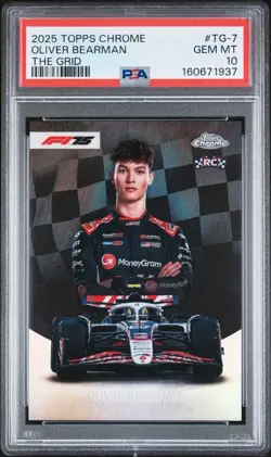2025 Topps Chrome F1 Oliver Bearman The Grid RC SSP TG-7 - Image 1