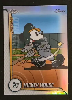 2025 Topps Chrome Disney Mickey Mouse Oakland A's SSP MLBH-7 MLB Fresh Pull - Image 1