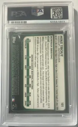 2011 Bowman Draft Mike Trout GOLD #101 PSA 4! Pop 4! Angels Rookie RC SP Invest! - Image 3
