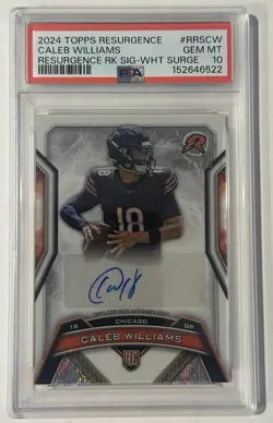 2024 Topps Rookie Signatures Caleb Williams White Surge Refractor /125 PSA 10 - Image 1