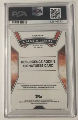 2024 Topps Rookie Signatures Caleb Williams White Surge Refractor /125 PSA 10 - Image 2