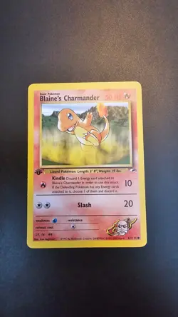 1st Edition, Pokemon Gym Heroes Set Blaine's Charmander Card 61/132 (English) - Image 1