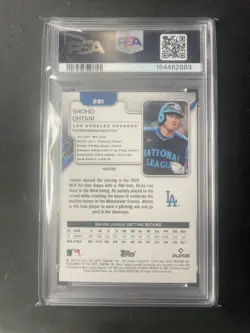 2025 TOPPS PRISTINE #281 SHOHEI OHTANI /99 PURPLE REFRACTOR POP 4 PSA 10 - Image 2