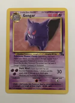 Pokemon Gengar TCG Fossil Card 20/62 Regular Non-Holo, Unlimited Rare - Image 1