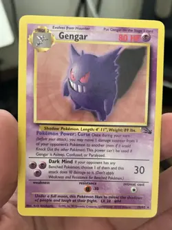 Pokemon Gengar TCG Fossil Card 20/62 Regular Non-Holo, Unlimited Rare - Image 3