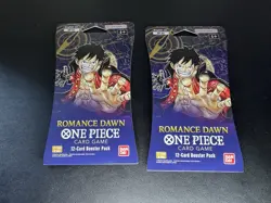 Lot of (2) One Piece English Romance Dawn OP-01 Pre Errata Sleeved Booster Packs - Image 1