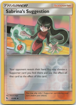 Pokemon - Sabrina's Suggestion - 65/68 - Reverse Holo - Hidden Fates - NM/M - Image 1