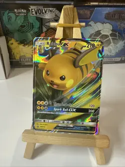 Pokemon Card Raichu GX SM213 Black Star Promo Sun Moon Hidden Fates Tin LP - Image 1