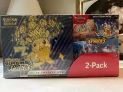 Pokemon TCG Surging Sparks Elite Trainer Box + Booster Bundle - COSTCO - 2 Pack - Image 1