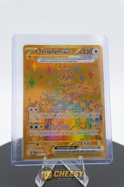 Pokemon Terapagos ex 180/131 Hyper Rare Gold Prismatic Evolutions NM - Image 1