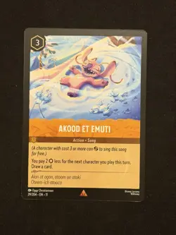 Disney Lorcana TCG Akood Et Emuti Stitch Action Song Card 29/204 Regular - Image 1