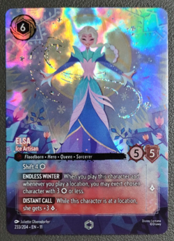 Disney Lorcana TCG Elsa Ice Artisan (Enchanted) 233/204 Winterspell Holo - Image 1