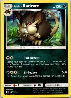 Alolan Raticate #77/149 | Uncommon | SM Base Set - Image 1