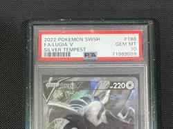 Pokemon Lugia v Alt Art TCG Card 186/195 Silver Tempest SWSH PSA 10 (with guard) - Image 2