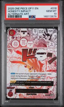 Honesty Impact (Alternate Art) OP11-018 A Fist of Divine Speed Foil - PSA 10 - Image 1