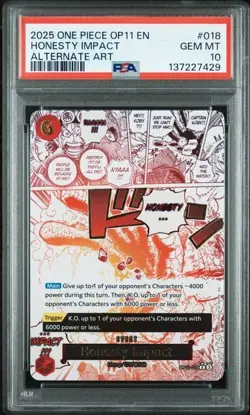 Honesty Impact - Alternate Art - OP11-018 - A Fist of Divine Speed Foil - PSA 10 - Image 1