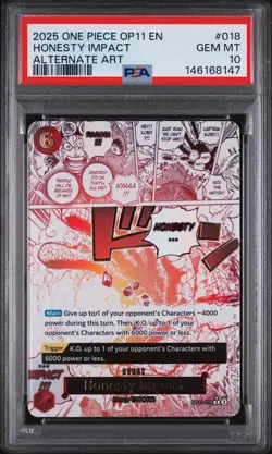Honesty Impact (Alternate Art) OP11-018 A Fist of Divine Speed Foil PSA 10 - Image 1