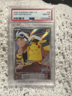 Pokemon 2025 Captain Pikachu 09 CBB1 CS Chinese GEM MINT PSA 10 - Image 1