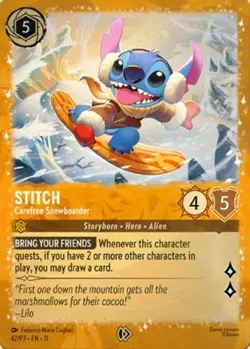 Stitch - Carefree Snowboarder 42 Disney Lorcana Promo Cards NM/M SEALED! - Image 1