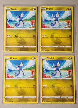 4x Dratini 129/195 Pokemon card Silver Tempest common NM - Image 1