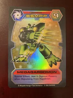 Digimon D-Tector MEGAGARGOMON Holo Foil TCG Card 2002 Bandai, DT-111 MEGA 85MPP - Image 1
