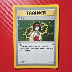 Pokemon TCG Erika Trainer Card 16/132 Holo Rare Gym Heroes 1st Edition - Image 1