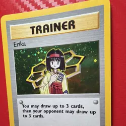 Pokemon TCG Erika Trainer Card 16/132 Holo Rare Gym Heroes 1st Edition - Image 2