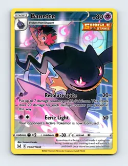 NM Banette TG07/TG30 Lost Origin Trainer Gallery Ultra Rare Pokemon Card - Image 1
