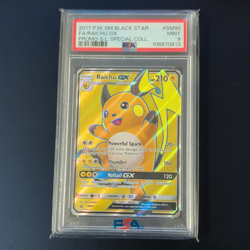 PSA 9 2017 Pokemon SM Black Star Promo Raichu GX SM90 Full Art Holo - Image 1