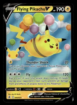 Flying Pikachu V 006/025 Celebrations Holo Pokemon NM - Image 1