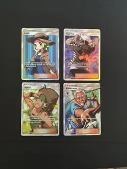 Pokemon TCG Trainer Supporter Full Art Holo Lot - 4 English 2017 Sun & Moon - Image 1