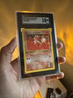 Pokemon Gym Heroes 2000 Blaine's Growlithe 1st Edition 062/132 PSA 10 - Image 1