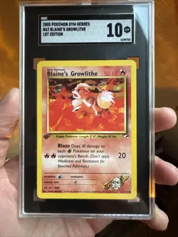 Pokemon Gym Heroes 2000 Blaine's Growlithe 1st Edition 062/132 PSA 10 - Image 2