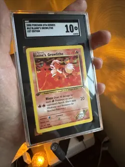 Pokemon Gym Heroes 2000 Blaine's Growlithe 1st Edition 062/132 PSA 10 - Image 4