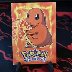 1999 Topps Pokemon E4 of 12 Charmander Black Logo TV Animation Edition - Image 1