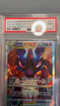 Pokemon Lucario VSTAR 291 Black Star Promo Crown Zenith ETB PSA 9 - Image 2