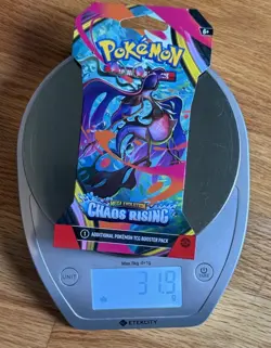 HEAVY! GOD PACKUU SIRUU 31.9g Chaos Rising Pokemon TCG Sleeved Booster (SEALED) - Image 1