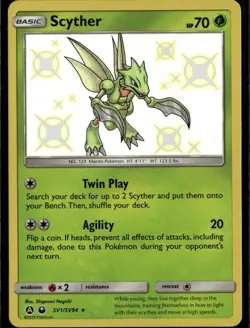 Scyther Shiny Holo Rare Hidden Fates: Shiny Vault SV1/SV94 Grass Holo Pokemon Ca - Image 1