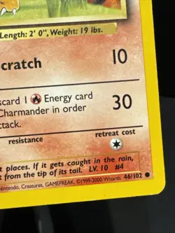 Pokemon TCG Charmander Base Set 46/102 Regular 1999-2000 Wizards Base Set. - Image 2