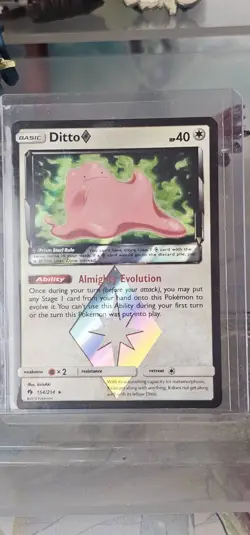 Ditto ◇ 154/214 Prism Star Rare Lost Thunder Pokemon - Image 1