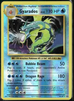 Gyarados 34/108 Rare Evolutions Pokemon Reverse Holo Near Mint - Image 1