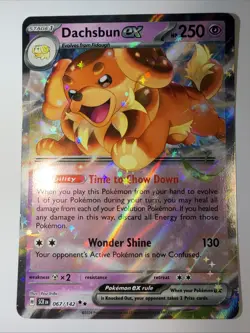 Pokemon TCG Dachsbun ex 067/142 Sv07: Stellar Crown Full Art Double Rare Holo 2… - Image 1