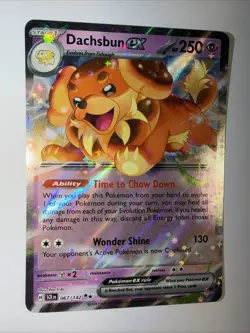 Pokemon TCG Dachsbun ex 067/142 Sv07: Stellar Crown Full Art Double Rare Holo 2… - Image 3