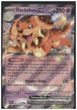 Pokemon SV07: Stellar Crown #067/142 Dachsbun ex - Image 1