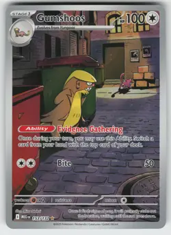 Gumshoos Illustration Rare ME01: Mega Evolution 153/132 Pokemon - Image 1