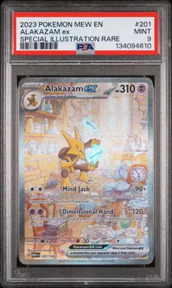 2023 POKEMON MEW EN-151 SPECIAL ILLUSTRATION RARE #201 ALAKAZAM EX PSA 9 - Image 1