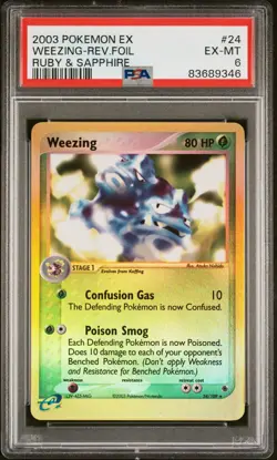 Pokemon Weezing Reverse Holo - Ruby & Sapphire - 24/109 - PSA 6 - Image 1