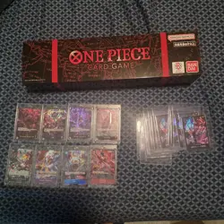 ONE PIECE English 2nd Anniversary Set JP Ver Cards Playmat Box NM (open) - Image 1