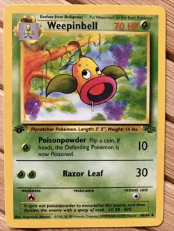 Pokemon TCG Weepinbell Jungle 1st Edition Uncommon Card 48/64 - Image 1